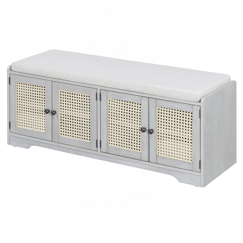 Banc de rangement Rustic, Beige / gris délavé