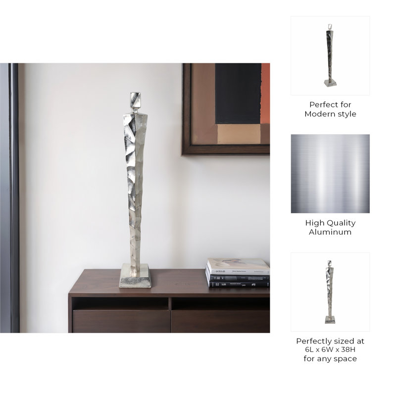 Sagebrook Home 32" Amiens Small Silver Statuary, 38" H x 6" W x 6" D