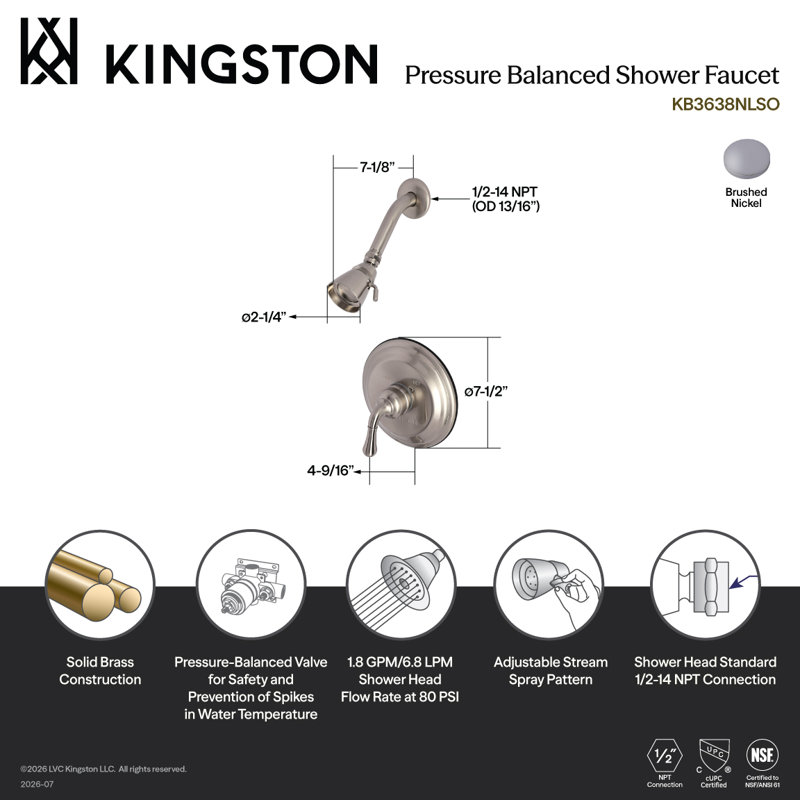 Kingston Brass Single-Handle Pressure Balanced Shower Faucet