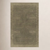 Momeni Simba Geometric Wool Copper Area Rug 2' X 3'