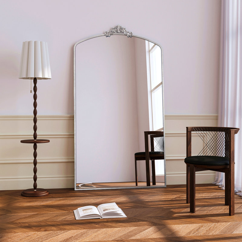 Full Length Mirror 36X66 Inch Vintage Ornate Arched Floor Mirror Metal Framed Mirror Dressing Mirror Oversized Wall Mirror