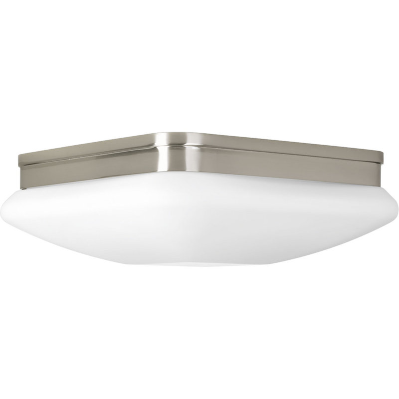 Plafonnier encastré 9 lumières Nason, Nickel brossé, 3.75" H x 9" W x 9" D, Non