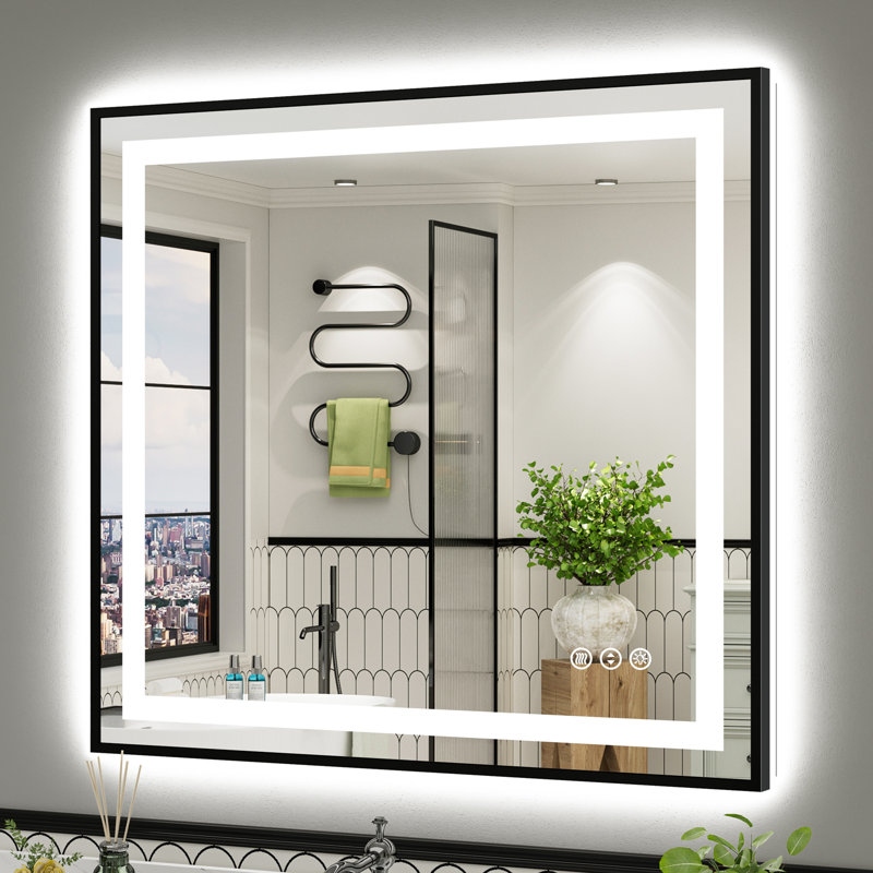 Miroir de salle de bain Matte, Rectangulaire, 40 po x 38 po