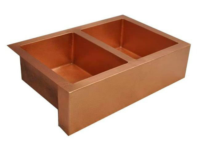World Menagerie 560mm W Double Bowl Copper Kitchen Sink