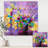 Bouquet vif de fleurs printanières sur fond mauve - reproduction d'art sur toile-55634677-55634681