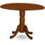 Ensemble de table à manger 5 pièces pour 4 personnes comprenant une table de salle à manger ronde avec Dropleaf et 4 chaises de salle à manger en lin, brun selle-1107656554-1107656548