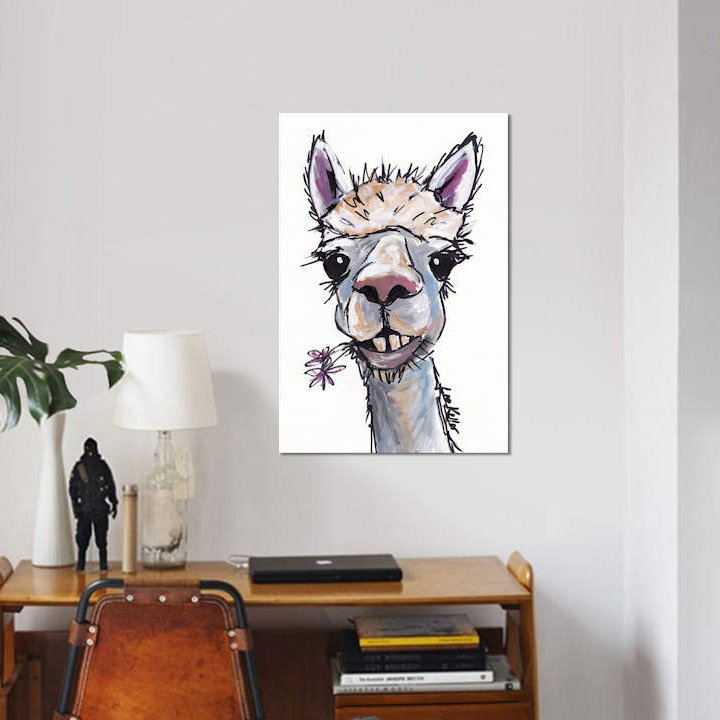 « diesel the alpaca », reproduction d’impression sur toile, H 12 po x l 8 po x P 0,75 po, Toile tendue
