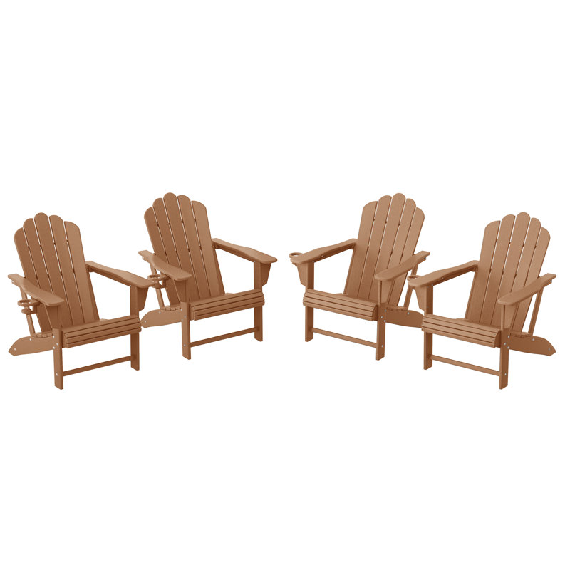 Outdoor Poly Adirondack Chair (Set Of 4), Tan