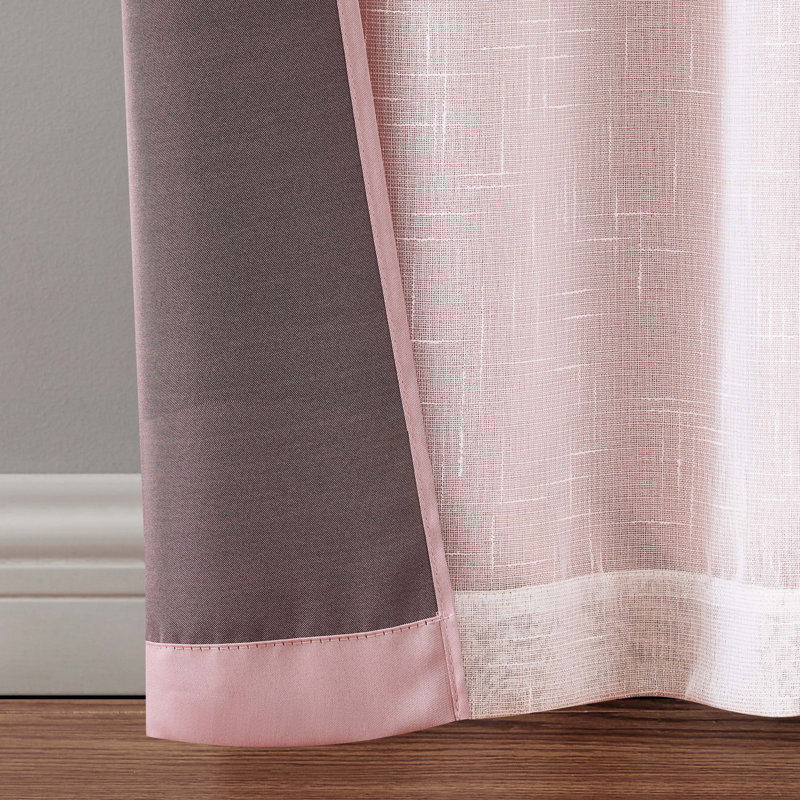 Blush Polyester Blackout Rod Pocket Kids Curtain Panel