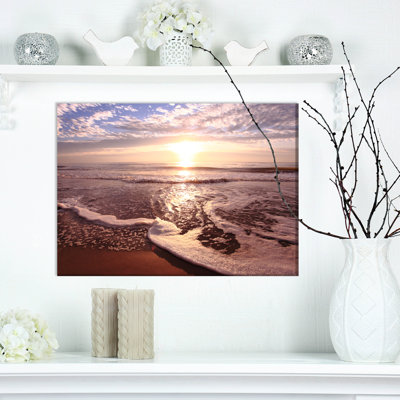 Lever de soleil à la plage, reproduction de photo sur toile tendue