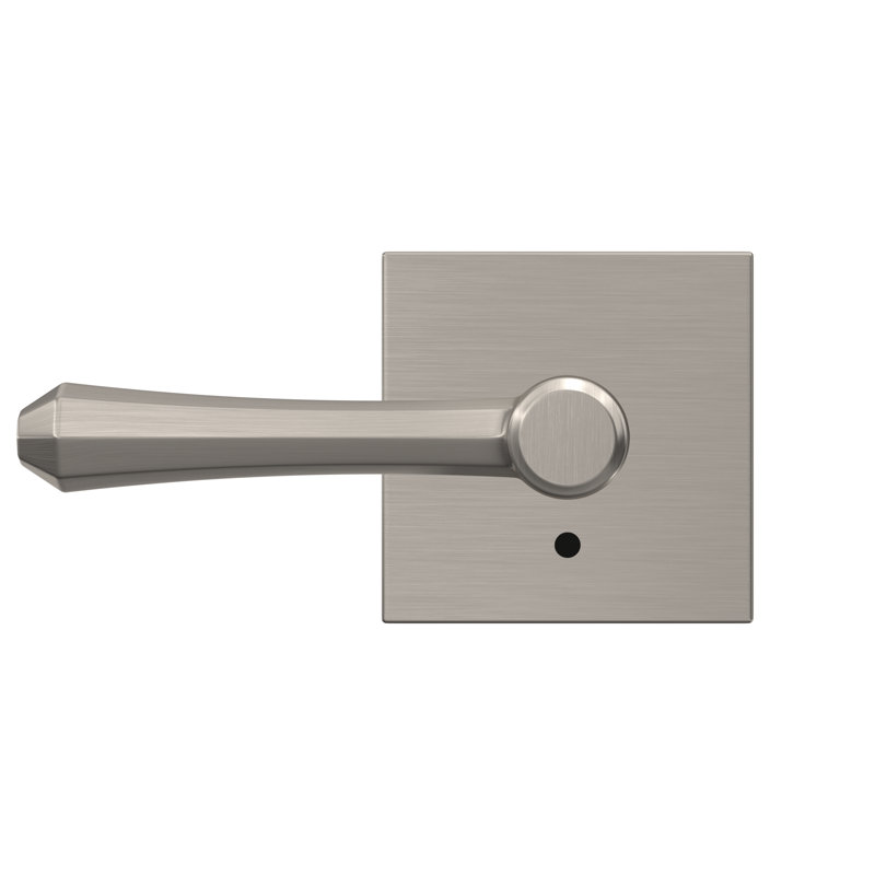 Dempsey Non-Turning Lever with Collins Trim, Satin Nickel