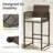 Patio Bar Stools  Pe Rattan Bar Height Chairs With Backrests & Armrests-242414051