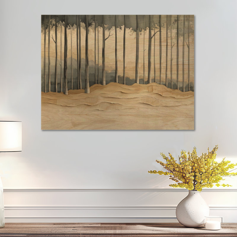 Forêt de dunes - Décoration murale en bois, H 18 po x l 24 po, Rectangulaire