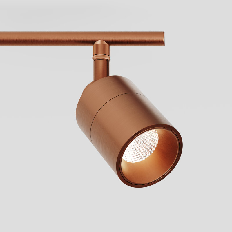 Shura 4-Light Integrated LED Track Light w/ Rotatable Heads, 3 ft. Track Lighting Kit, 3000k, 2240 Lumen, Copper