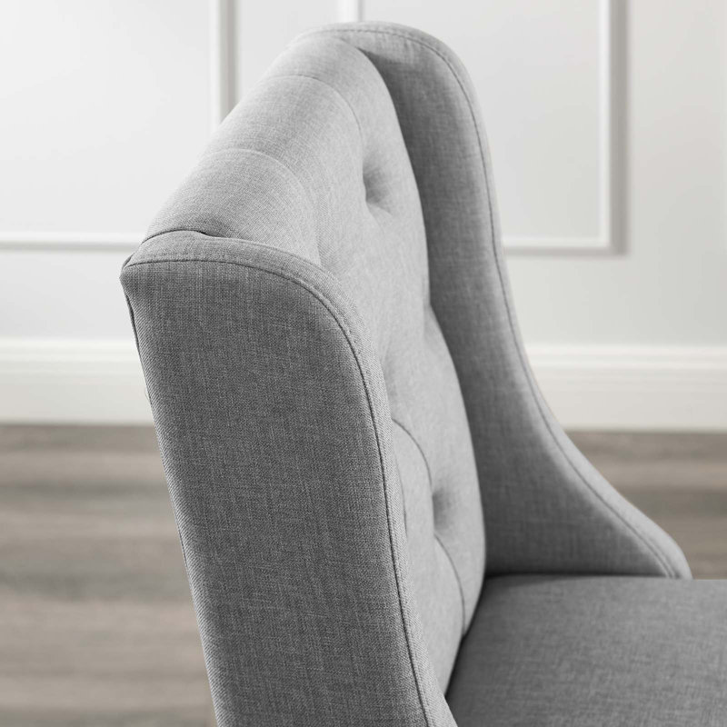 Tabouret Modway Baronet, Velours gris pâle, Tabouret de bar (siège d'une hauteur de 30,5 po)
