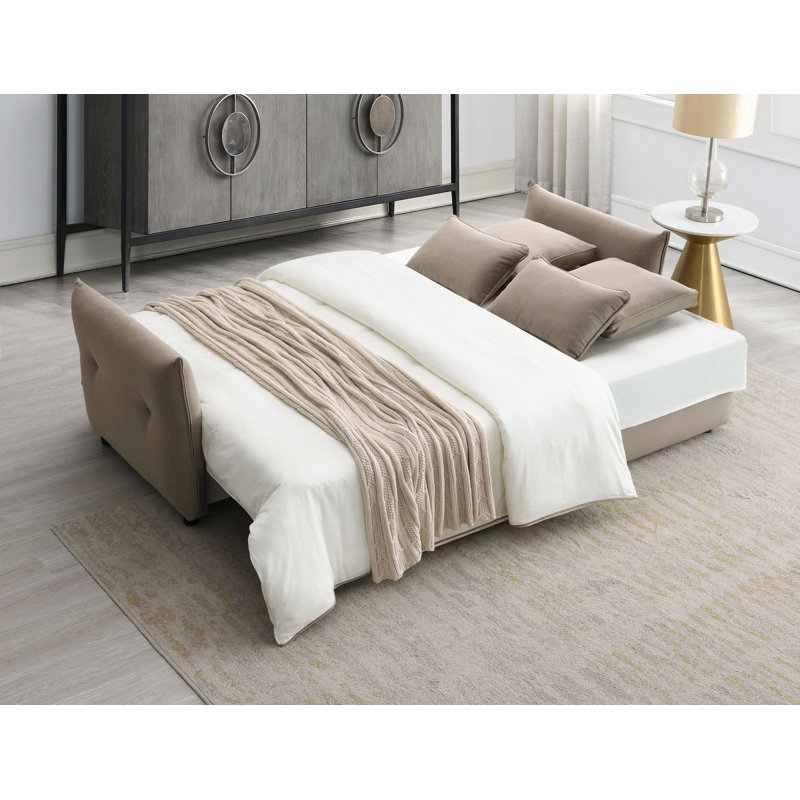 Murphy Sofa With Sleeper & Storage, Beige