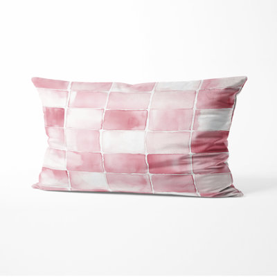 French Country Throw Pillow - Patchwork Pink And White Blush Quilt Printed Cushion