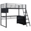Lit mezzanine multifonctionnel avec éclairage à DEL, bureau et tablettes de rangement pour une utilisation efficace de l'espace dans les petites pièces