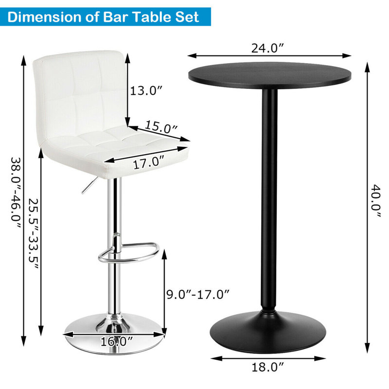 Allana-Jo 2 - Person Pedestal Dining Set, White