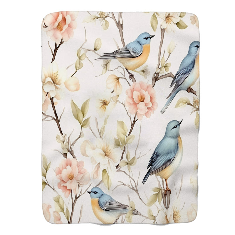 Blooming Wings - Couverture Sherpa de qualité supérieure 1 pièce, Grand lit