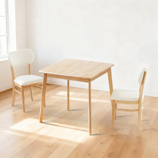 Gladkowski Arc 3-Piece Breakfast Nook Square Solid Wood Dining Table Set
