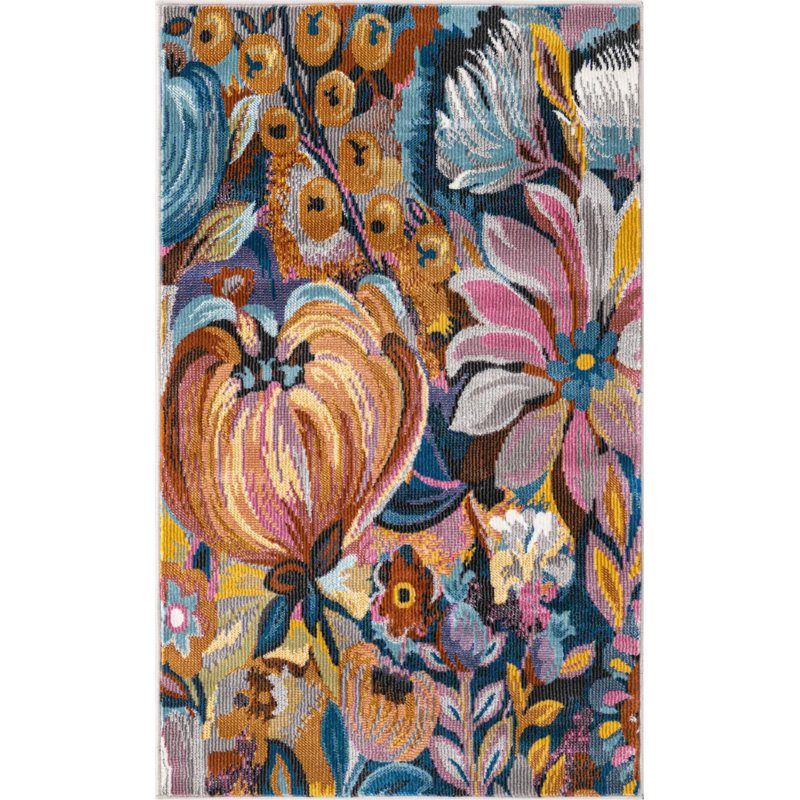 Floral Indoor Rug, Rectangle 2' x 3'