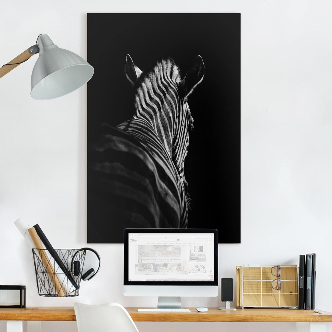 Leinwandbild Dunkle Zebra Silhouette