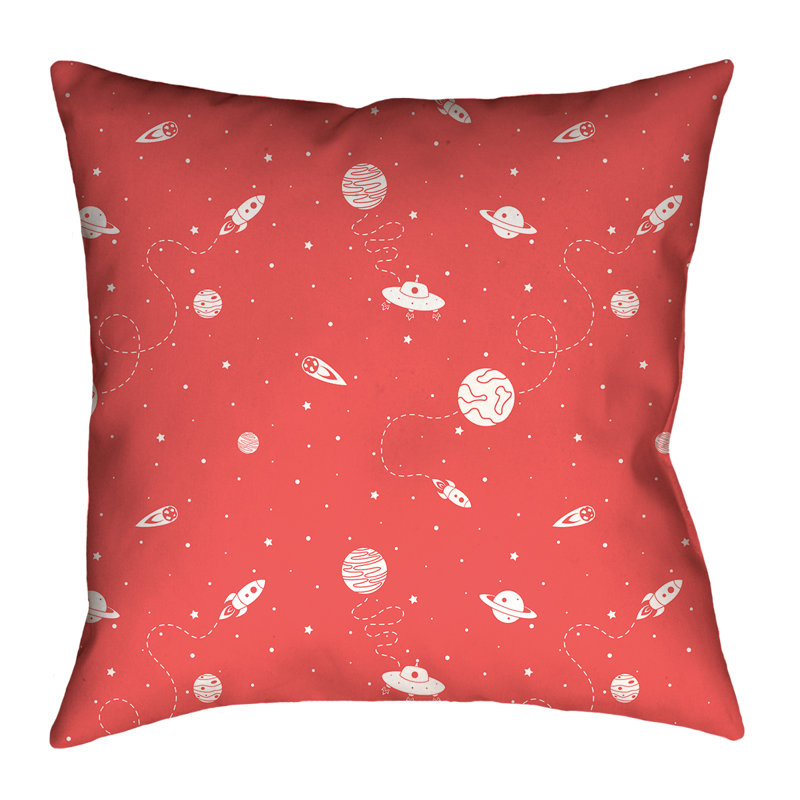 Coussin décoratif intérieur / extérieur Katelyn Elizabeth, 18 po x 18 po, Rouge