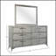 Elegant Gray Landscape Mirror With Beveled Glass For Dresser Mounting, Perfect For Modern And Traditional Decor.