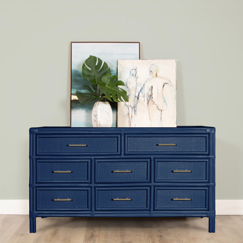Aruba 8 - Drawer Dresser, Navy Blue/Black