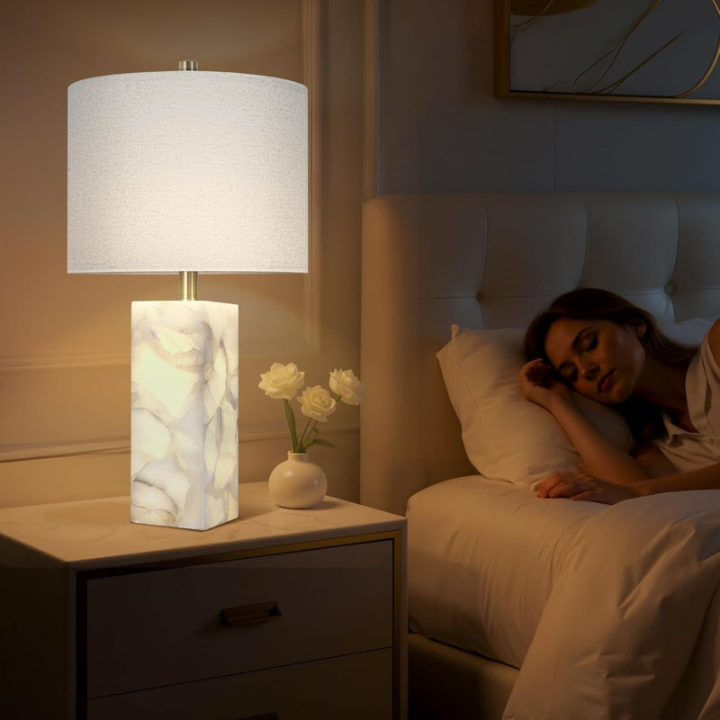 Natural Snowflake Gypsum Table Lamp