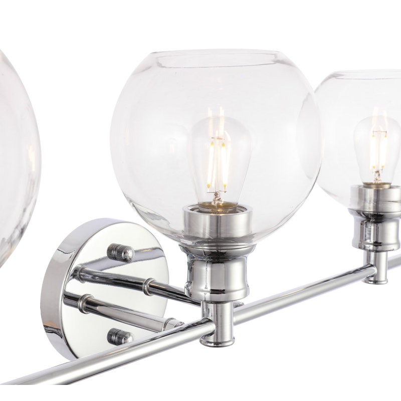 Éclairage pour meuble-lavabo en verre Drinkard, Transparent, Chrome, 5 Lights