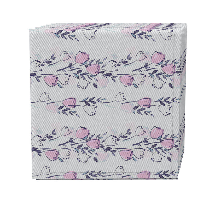 Cotton Twill Floral Square Napkin