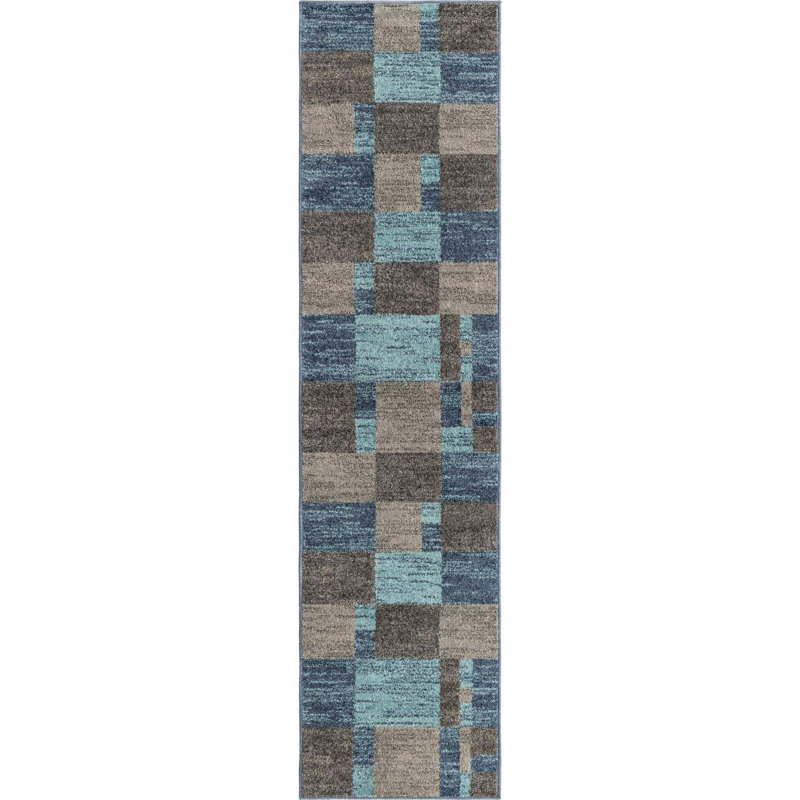 Geometric Area Rug, Runner 76 x 305cm