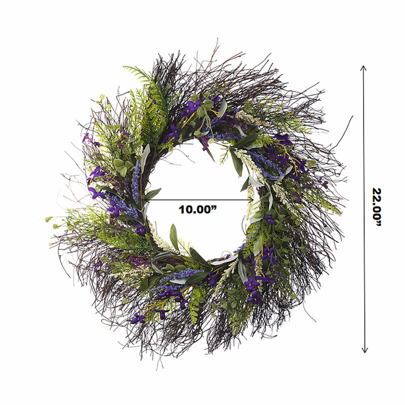 Faux Mixed Assortment Silk 22'' Wreath