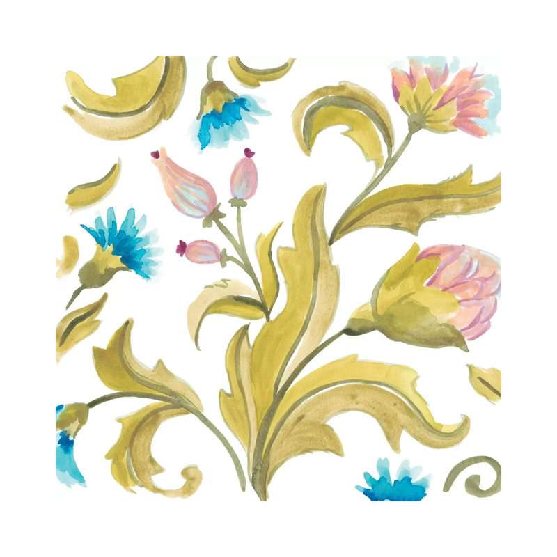 Abbey Floral Tiles IX by June Erica Vess - Wrapped Canvas Print, 30.48 cm H x 30.48 cm W