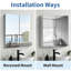 30X26 Inch Double Door Mirror Aluminum Medicine Cabinet Surface Mount Or Recessed Bathroom