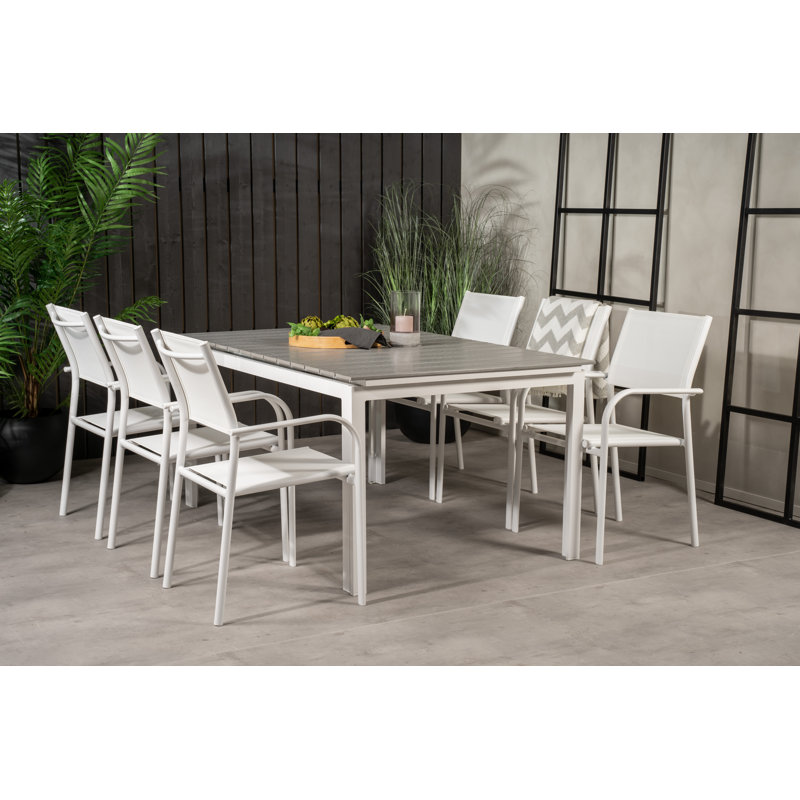 Faiyaz 6 - Person Patio Dining Set with Extendable Rectangular Table