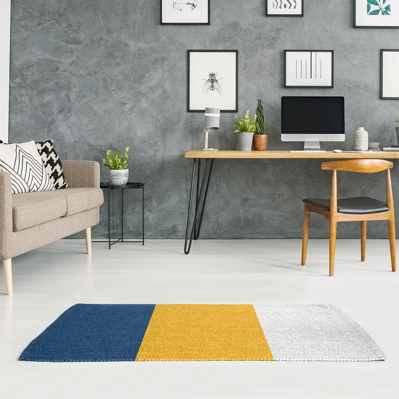 Tapis bleu/jaune, Rectangle 4 pi x 6 pi