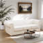 Canapé Chesterfield en cuir de vache véritable 94,5 po - capitonné à boutons, accoudoirs à volutes et boucles européennes-99317400