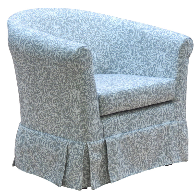 Cayeman Upholstered Barrel Chair, Gray