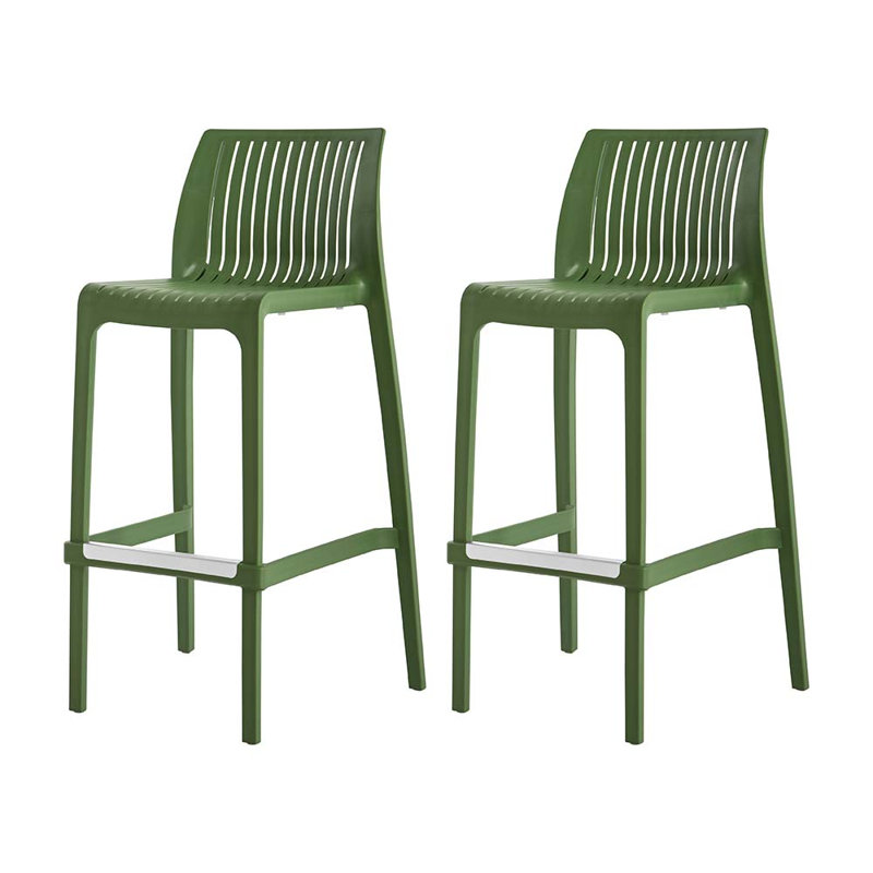 Nayma Outdoor Low Back Stool, Bar Stool (40.2” Seat Height), Yellow