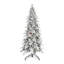Arbre de Noël floqué à charnières en PE / PVC avec pommes de pin naturelles et support en métal stable-1925277417