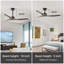 Ventilateur de plafond extérieur 52 po sans lumière avec télécommande, 3 pales ABS Farmhouse