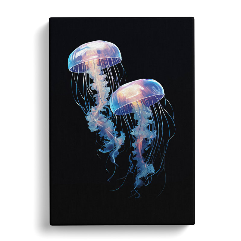 Jellyfish Minimalism Art - Wrapped Canvas, 60cm H x 40cm W x 3cm D
