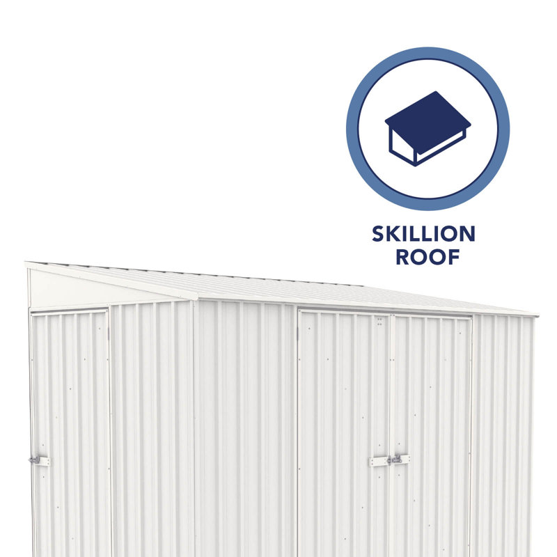 Durango 10' x 5' White Galvanized Steel Bike Shed