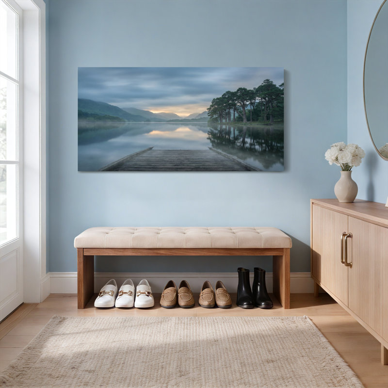 «Lake Dock Landscape», ensemble de 1 reproduction d'art sur toile tendue, H 12 po x l 36 po