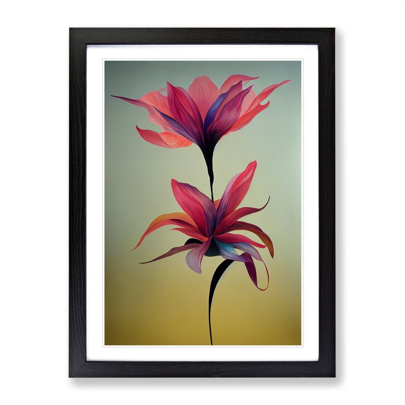Brilliant Flowers - Single Picture Frame Print, Black, 64cm H x 46cm W x 2cm D