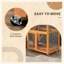 Maison pour chat d'extérieur en bois PawHut de 74 po résistante aux intempéries et sur roulettes-1418658202