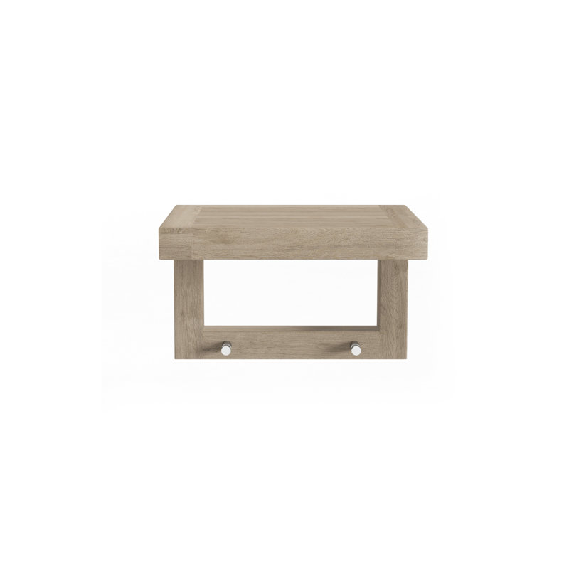 Tablette flottante en bois de teck Moa, H 8 po x l 12 po x P 9 po